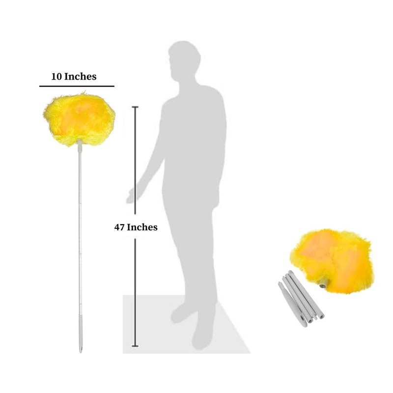 Evelots Ceiling Fan Blade Brush Cleaner - Long Extension Pole