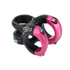 INFINAUTO Mountain Bike Stem Short Handlebar, 31.8mm Stem 40mm, Bicycle Road Bike MTB BMX Fixie Gear Cycling, 0-Degree Rise Cycles Short Stem, Black Pink, 1 Pc
