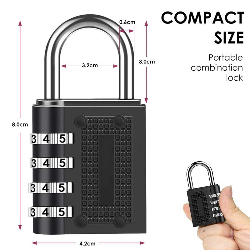 1 x Secure 4-Digit Combination Padlock for Gym, School, and