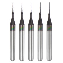 sourcing map End Mill CNC Router Bits, 0.5mm x 4mm 1/8" Shank Diamond Film Coated Carbide Engraving Bit Milling Cutter Right Hand for PCB Plastic Fiber Wood 5pcs