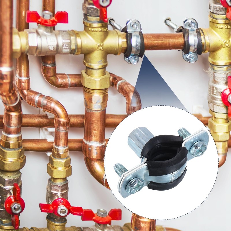 sourcing map 12 Pcs Split Ring Pipe Hanger, 16mm/0.6inch Adjustable