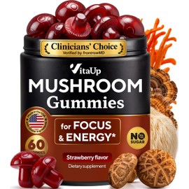 VitaUp Gomitas de hongos para adultos - Suplemento de hongos 10 en 1 fabricado en EE. UU. - Complejo de hongos con melena de león, cordyceps, cola de 