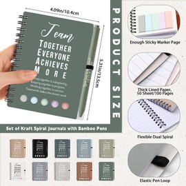Jetec 25 Sets Team Employee Appreciation Gifts Bulk Office Business Inspirational Team Together Spiral Notebooks with Ballpoint Pens Thank You Team Gifts for Coworker(Vintage Color,Team)