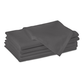 Encasa Cotton Cloth Napkins | Set of 6 | Size 43x43 cm | Grey Solid Color | Machine Washable