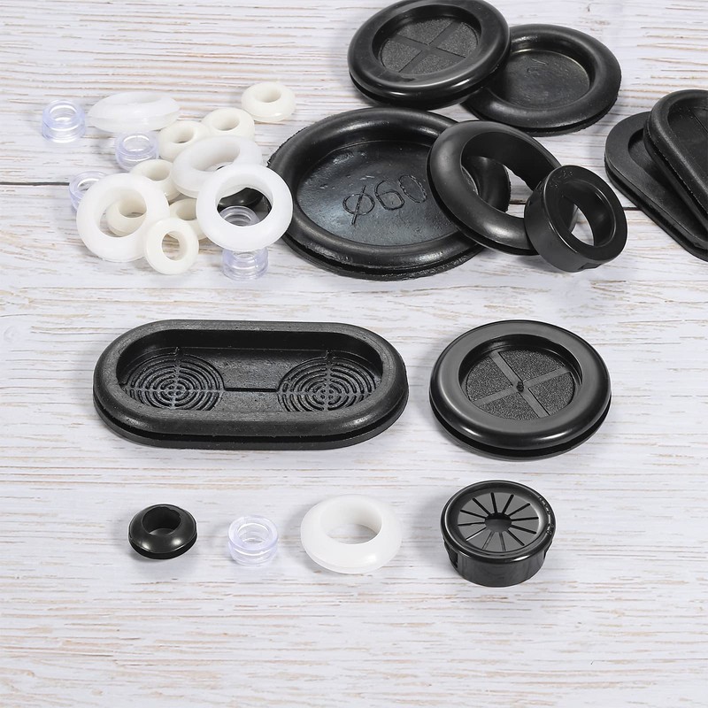 Rebower Rubber Grommets Flexible Wire Hole Plugs 10mm Mounting Diameter,