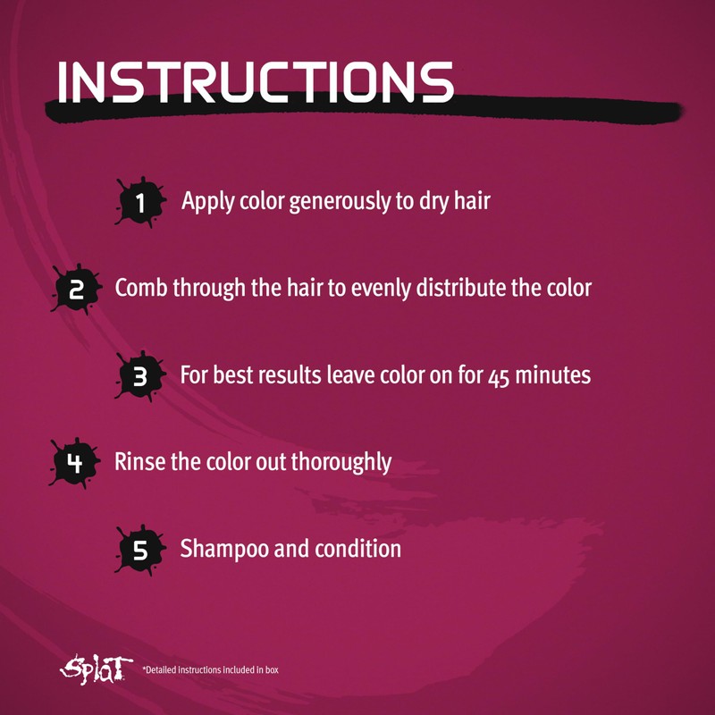 Splat Midnight Magenta Semi Permanent Hair Dye Kit, 1 Application,