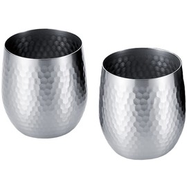 Asahi SUSCUP SCS-18T-2P Sass Hammered Locking Cup, 11.8 fl oz (340 ml), Set of 2