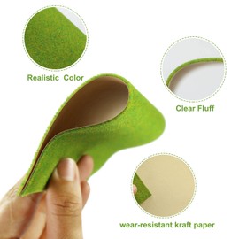 12PCS Artificial Model Grass Mat Trains Grass Green 17x17cm or 6.69‘’x6.69'' for Decoration Craft Scenery Model DIY (Grass Green)