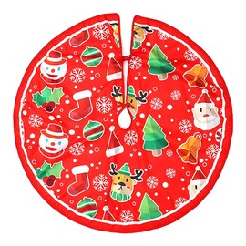 YXHZVON Christmas Tree Skirt, Christmas Tree Blanket Round, Christmas Tree Stand Rug for Christmas, Christmas Tree Underlay, Red, Santa Claus Pattern
