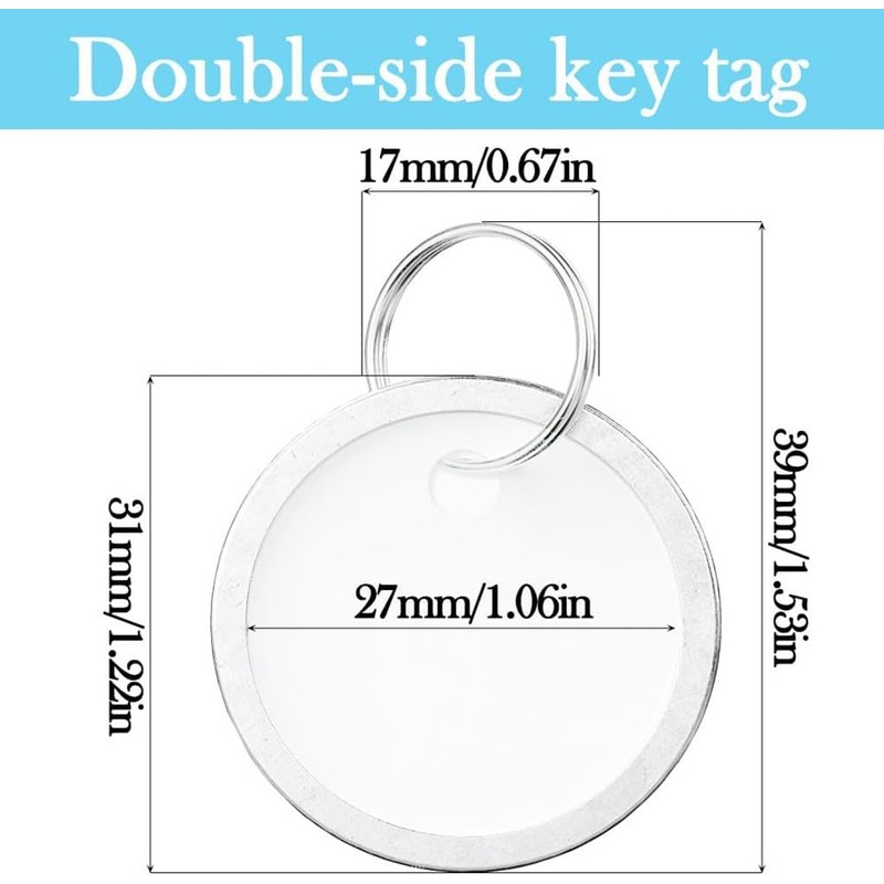 BetterJonny 50pcs Kinzoku Key Tags, Tags Keychains Name Tags ID