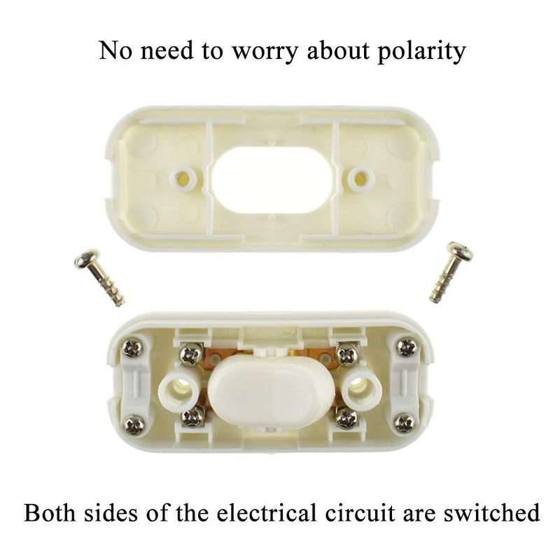 HAHIYO 6A 250V Inline Cord Switch Rocker Button Double Pole