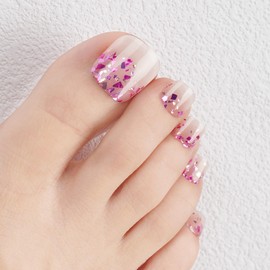 DANNI&TONI Gel Nail Seal, Hardening Type, Foot, Summer Nail Foot, Gel Nail Seal, Foot, Gel Nail Seal, Foot Nail Parts, Gel Nail Kit, Nail Design, 37 pcs Scissors Included (Scarlet Gleam)