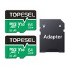 TOPESEL 64GB 2 Pack Micro SD Card Micro SDXC TF