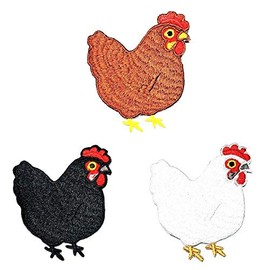 PARITA Set 3 Pcs. Chicken Farm Life Farming Farmer Cartoon Sew on Appliques Embroidered Patch Repair Craft for Hat Clothing Bag Backpacks or Reward Gift Kids Adults (1)