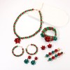 Boderier Christmas Jewelry Set for Women - Bow Necklace, Earrings,