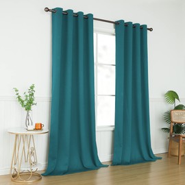 KEQIAOSUOCAI Teal Curtains 120 Inches Long for Living Room - Room Darkening Thermal Insulated Grommet Extra Long Curtains Drapes for Bedroom, 2 Panels, Teal, 52W x 120L