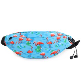 TINYAT Fanny Pack for Women Fashion Fanny Pack 3 Zipper Pockets Waist Bag Crossbody Bag Casual Fanny Pack for Travel Hiking Cycling Party TY2016, Flamingo / 2011, Campaigns