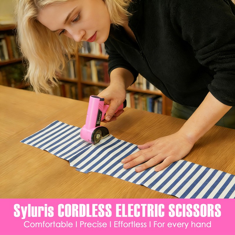 Syluris 4.2V Cordless Electric Scissors with LED Display, Rechargeable Cardboard