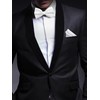 Tieworld Men's Formal Tuxedo Banded Pre-Tied Bow Tie Set, Blanco