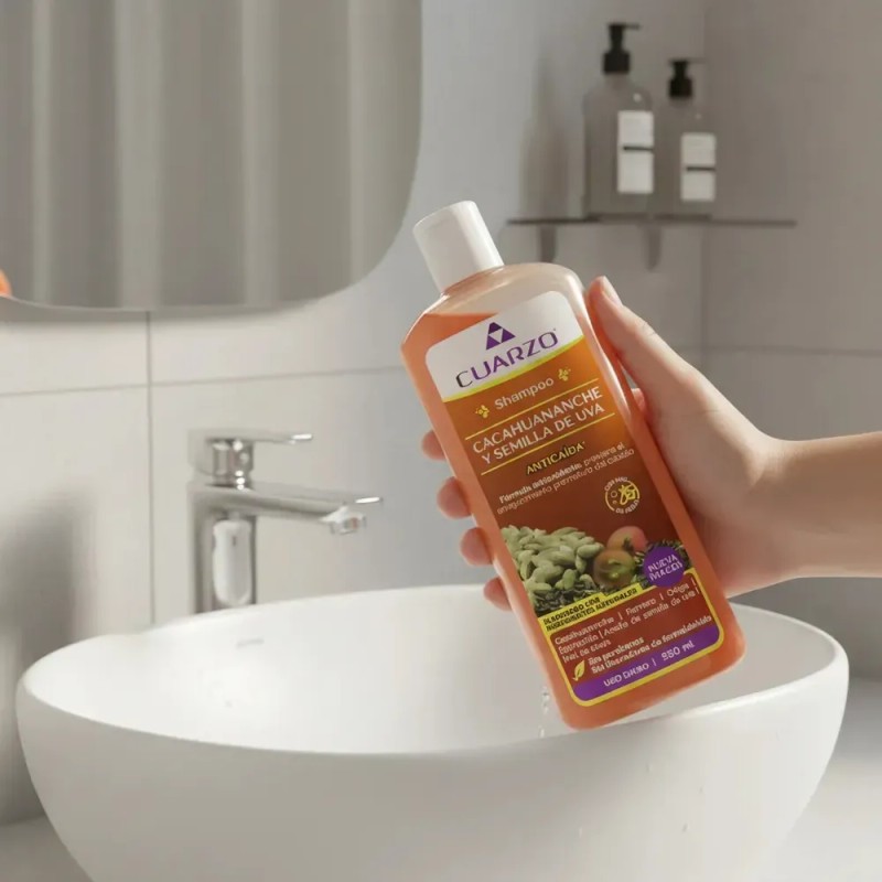Shampoo Cacahuananche Y Semilla De Uva Cuarzo 550 ml