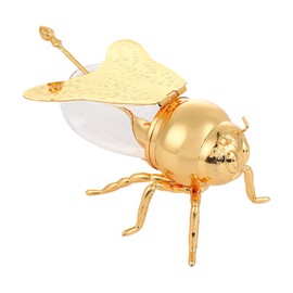 JWTIFOA Bee Honey Jar Glass Sugar Bowl with Lid and Spoon Honey Dispenser Decorative Condiment Sugar Container