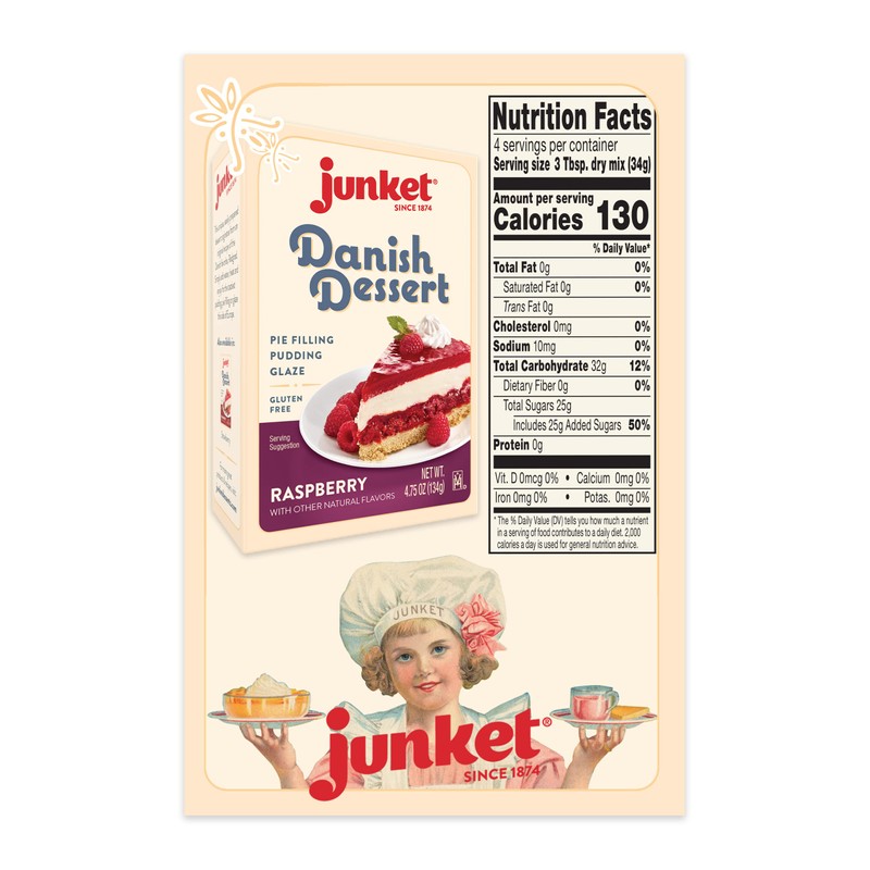 Junket Raspberry Danish Dessert, 4.75 Ounce (Pack of 3)