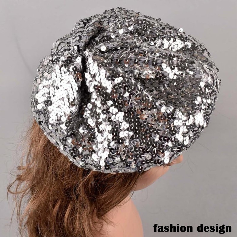 Pack of 2 Sequin Hat, Hat with Shiny Sequins, Women's