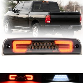 Led Third Brake Light for 2009-2018 Dodge Ram 1500/2010-2024 Ram 2500 3500/2011-2024 4500 5500 Pickup Trucks Rear Center High Mount Stop Lamp CHMSL White Cargo lamp OEM 3rd Brake Light Smoked Lens