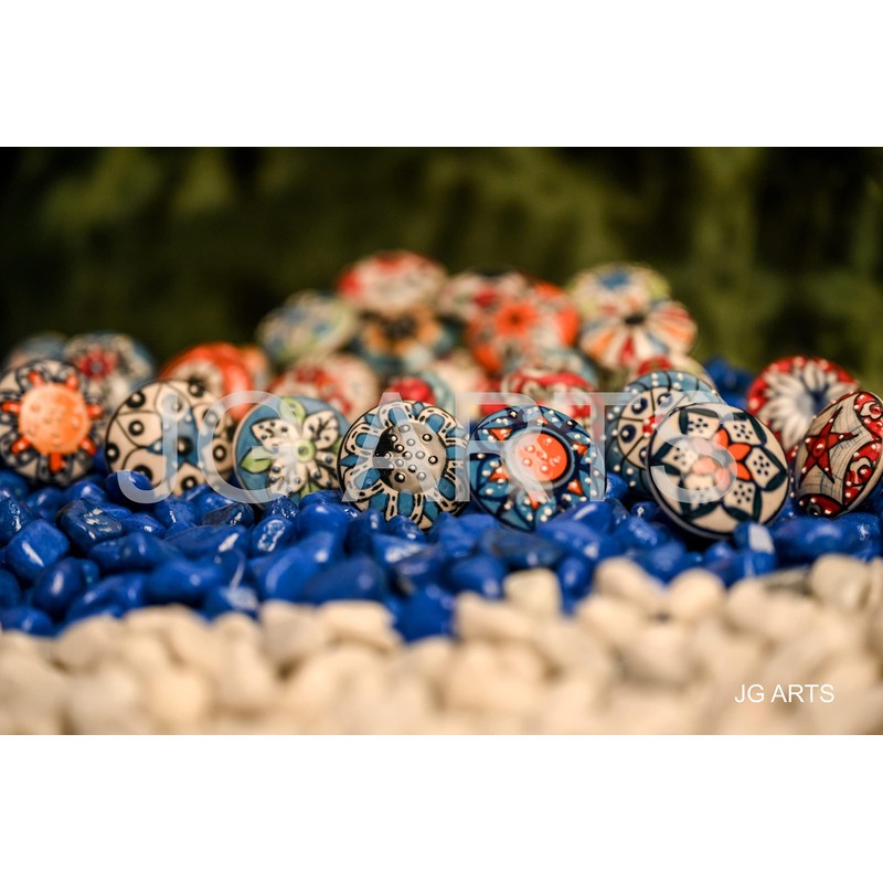 JGARTS 20 X Mix Vintage Look Flower Ceramic Knobs Door