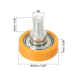 PATIKIL 4pcs 22mm Drawer Roller Plastic Drawer Pulley Replacement Wheel Bearing Small Pulley Orange