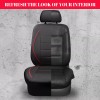 CAR PASS Universal FIT Piping Leather Two Front Seat Covers