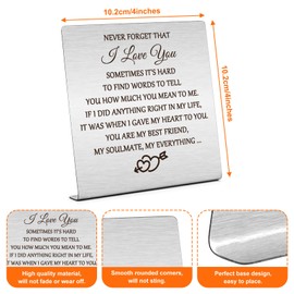 I Love You Gifts for Him Her Desk Decor Sign Romantic Gifts for Women Men Birthday Christmas Wedding Anniversary Valentines Day Gift for Boyfriend Girlfriend Husband Wife Desk Decorations Sign