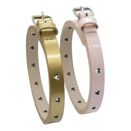 AJC Toys Set De 2 Cintos Para Niñas 2 Piezas Dorado Y Rosa Corazones