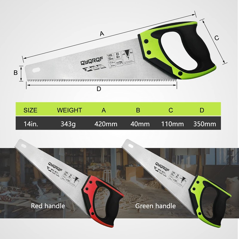 14 in. Pro Hand Saw, 11 TPI Fine-Cut Soft-Grip Hardpoint