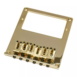 MIJ NEW Hardtail BRIDGE for Telecaster Tele Humbucker Mount, Steel Saddles - GOLD