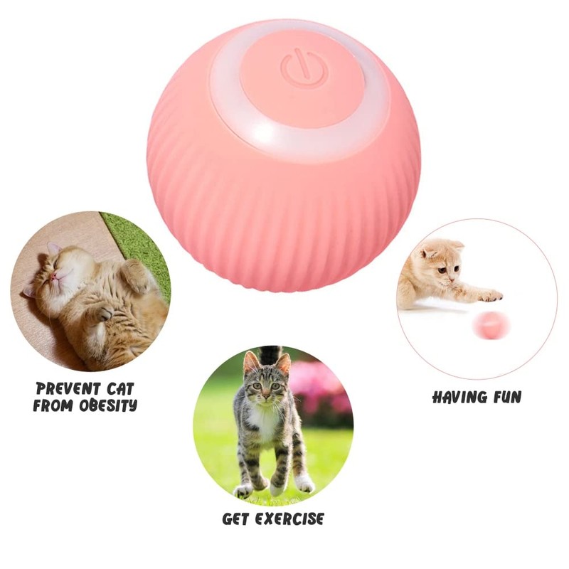 Wloom Cat Ball - Interactive, Self-Moving, Automatic Rolling Toy for