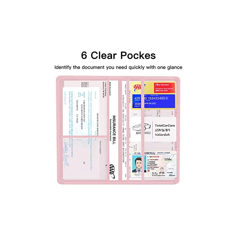 Valardoh Premium Car Document Holder in Pink