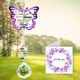 Unique Mother's Day Gift for Grandma, Grandma Birthday Gifts - Butterfly Crystal Suncatcher, Nanny Birthday Gifts
