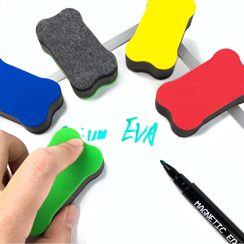 Dry Erase Erasers, 24 Pack Magnetic Whiteboard Erasers, Small White