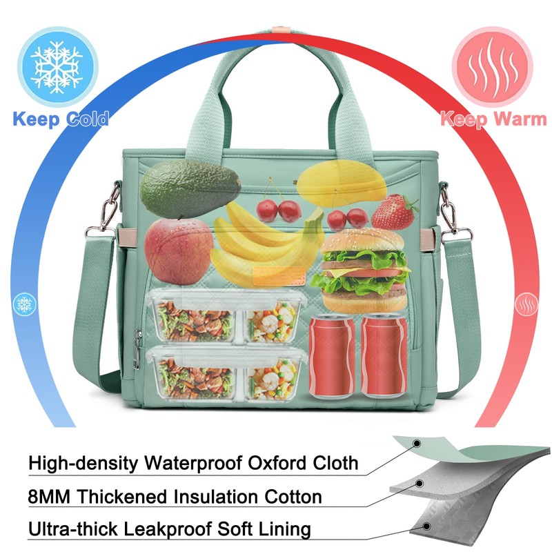 AIJIEKE Insulated Lunch Bag for Men Women, Lunch Box, Lunch