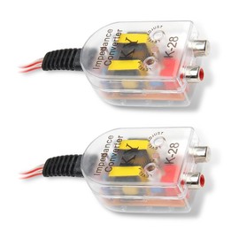 gunroil 2 PCS Car RCA Line High Frequency to Low Frequency Output Adapter, Subwoofer Amplifier Modified Audio Converter, Speaker Output Low Frequency Filter, Universal for Cars (Transparent)