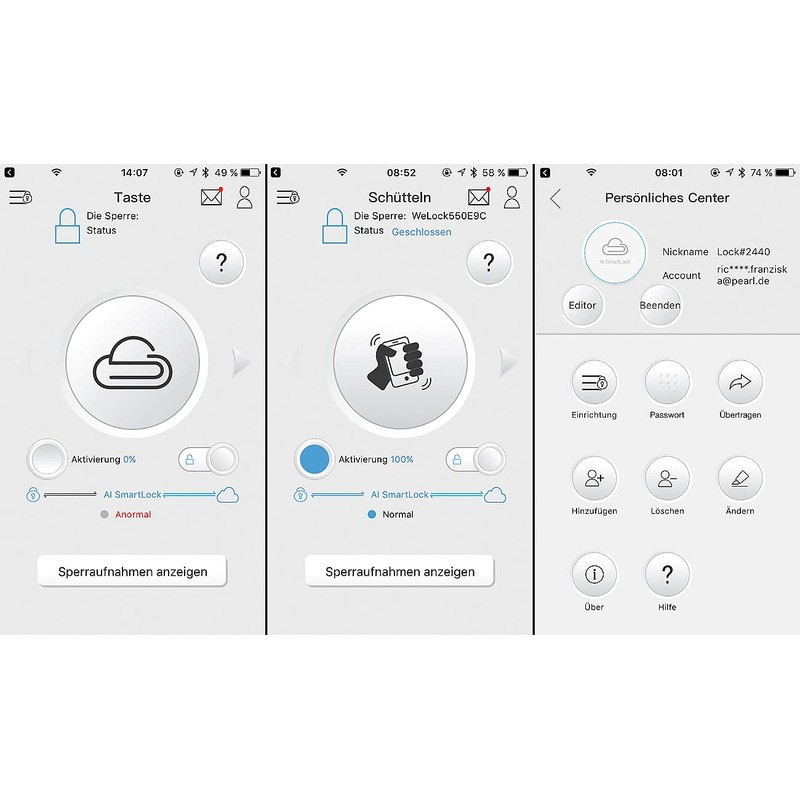 VisorTech Door Lock: Electronic Door Lock Cylinder, Transponder Bluetooth &