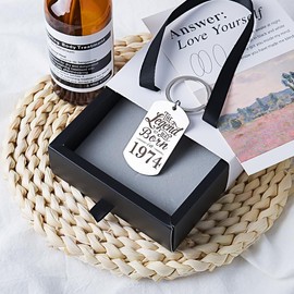Best Friend 50th Birthday Gifts for Her Him Sister Happy 50th Birthday Gifts for Women Men Dad Mom 50 year old Birthday Presents for Women Grandpa Grandma 50 th Birthday Keychain Gift for Women Men
