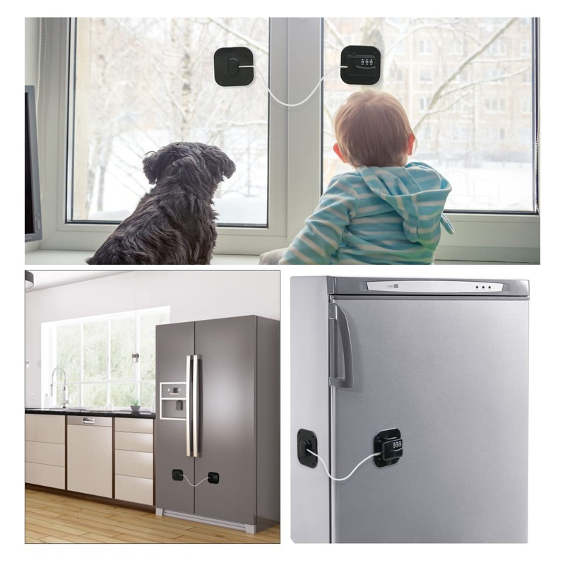 2 x Fridge Lock with Code No Drilling for Children