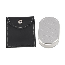 Metal Haptic Push Card Slider Toy for Adults Fingertip Relief Stress Anxiety Fishscale Pattern Magnetic Slider Silver