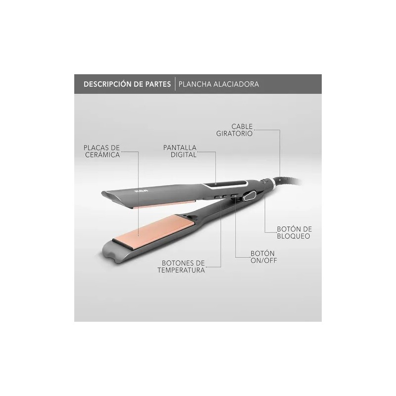 Rca Alaciadora Ceramica Ionica 6 Niveles Frizz Cero