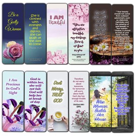 Devotional Bible Verses for Women Bookmarks (30 Pack) - Handy Life Changing Bible Texts and Quotes That are Very Uplifting Perfect for Daily Devotional for Women