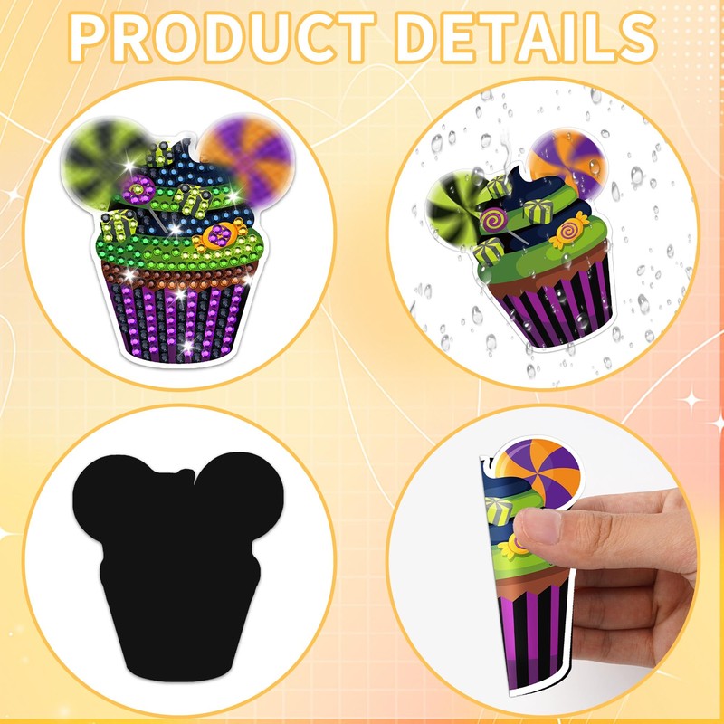 16 Pcs Halloween Mouse Diamond Painting Magnets