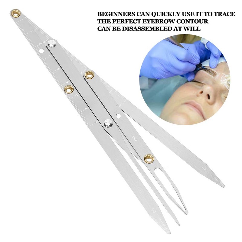 Eyebrow Ruler, Eyebrow Positioning Measurement Microblading Tattoo Eyebrow Ruler Golden