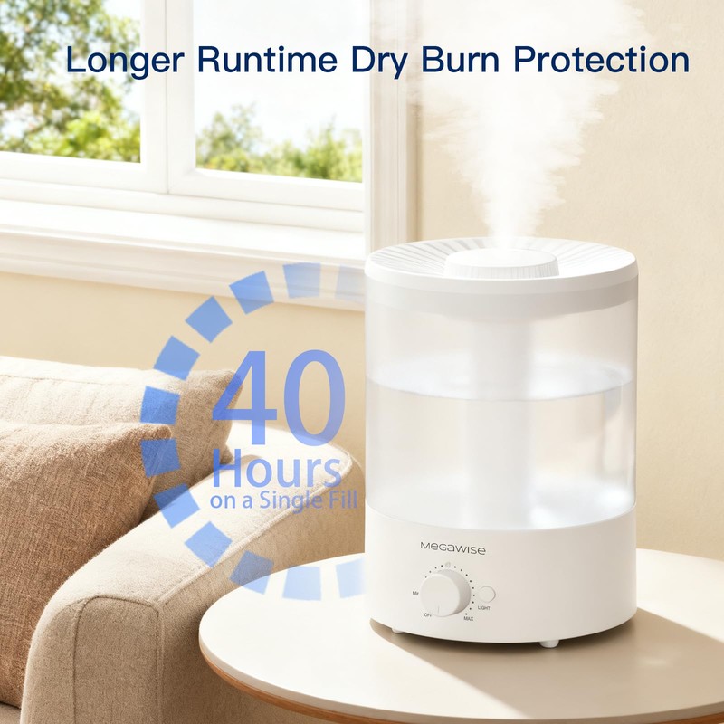 Delletir Cool Mist Humidifiers for Babies, Bedroom, Nursery, Home and
